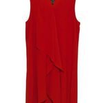 Adrianna Papell Sleeveless Asymmetrical Front Drape Crepe Shift Dress Orange Photo 0