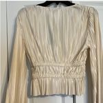 Lulus Champagne Pleated Bell Sleeved Blouse Photo 1