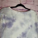 Splendid PURPLE WHITE TIE DYE WAFFLE KNIT LOUNGE SWEATSHIRT S Photo 8