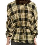 Free People  Pacific Dawn Plaid Shirt Green Top Photo 9