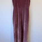 Madewell Blush Pink Crushed Velvet Wide Leg Jumpsuit Womens 8 Casual Sleeveless Photo 1