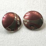 Laurel Burch red and silver tone circle post earrings Photo 4
