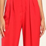Lulus  Red High-Waisted Trouser Pants Photo 1
