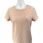 Calvin Klein Women's Pink Textured Short Sleeve Blouse T Shirt Tee Top Size S Photo 0