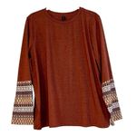 Emory Rose Women’s Crew Neck Design Long Sleeve Blouse XXXL Orange Size 3X Photo 0