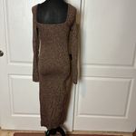 SOFIA JEANS BROWN RIBBED GLITTER LONG SLEEVE MIDI DRESS SWEATER Size XS Photo 2