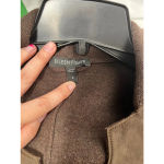 Eileen Fisher Eileen‎ Fisher Brown Merino Wool with Lamb Leather Trim Blazer- Size S Photo 2