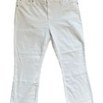 J.Crew White Mid Rise Flare Crop Jeans Raw Hem Plus size 35 NEW Tags Preppy Photo 0