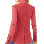 We The Free NWT Free People  JOJO Long Sleeve Mock Neck knit Top Size S Burgundy Photo 2