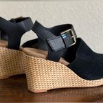 Toms EUC.  Black Wedge Sandals with Ankle Strap. Photo 4