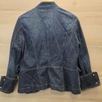 {8} Axcess By Liz Claiborne Military Soldier Jean Jacket Cyber Punk Vintage Blue Photo 1