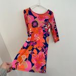 Trina Turk TRINA  Ocean Floral Matte Jersey Tie Back Dress Orange Pink Mini Party Photo 8