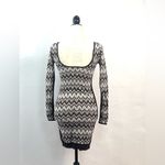 Free People BodyCon Chevron Knit Sweater Dress Cozy Cabin Metallic Low Back Photo 8