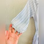 Hollister  Romper with Pockets, Viscose, Lined, Ruffle Hem, White & Blue, Med Photo 8