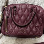 Vera Bradley Mini Marlo Quilted Leather Crossbody Handbag In Claret (wine) EUC Photo 2