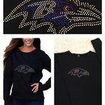 NFL RAVENS SUPER BLING, Soft inner fleece, Thumbhole BLING SWEATSHIRT Photo 1