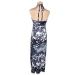EXPRESS  Black and White Tie-Dye Halter Maxi Dress Resortwear Size Medium Photo 1