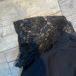 SheIn  Curve Plain Solid Black 1XL Women’s Blouse Short Sleeves Top Lace Sleeve Photo 2