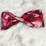 Volcom New.  red tropical print twist front bikini top. Photo 5