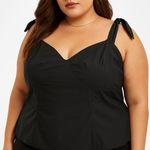 Unique Vintage Black Bustier Babydoll Top Fairy Grunge Y2K 2000s Gothic Coquette 5X Photo 0