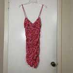 ZARA NEW! pink red floral mini ruched sleeveless summer spring dress Medium Photo 1