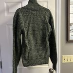 Source Unknown Lambs Wool Blend Heather Green Long Sleeve Cable Knit Cross Cowl Neck Sweater-PL Photo 7