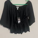 NWT Sofía Jeans black bell sleeve peplum top blouse on or off shoulder Size XS Photo 7