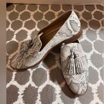 Franco Sarto Hadden Snakeskin Tassel Loafers - Gray and White flats tassels Photo 9