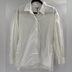 Cuyana  Poplin office Balloon white Sleeve Shirt long sleeve blouse size xs NWT Photo 1