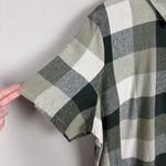 CJ Banks Dress Womens 18W Green Plaid Linen Cotton Blend Short Sleeve Pullover Photo 4