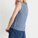 Madewell  Open Stitch Crochet Crop Sweater Vest Blue Medium Photo 7