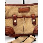 Dooney & Bourke Vintage  Crossbody Bag Tan Woven Tweed Leather‎ Trim Casual Purse Photo 2
