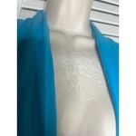 Chalet Aqua Blue Open Front Cardigan Cover Up Duster Kimono 3/4 Sleeve L Size L Photo 2