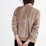 Madewell  Velvet Bomber Jacket Silk Velour Lightweight Champagne Women’s Medium Photo 1