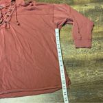 Aerie Lace-Up Oversized Hoodie Pullover Womens Small Clay Red Long Sleeve Photo 6