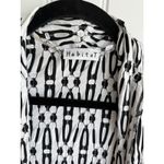 Habitat  Open Front Cardigan‎ Womens XL Geometric Casual Black  Pockets Textured Photo 2