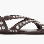Jeffrey Campbell NEW  Xanthe Slingback Sandal Studded Chocolate Brown SZ-8 Photo 4