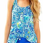 Lilly Pulitzer  Cordelia Tank Fish Koi Pattern 100% Cotton XS Beach Summer Photo 0