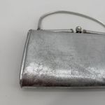 Vintage Unbranded Silver Metallic Top Handle Clutch Bag Evening Formal Photo 1