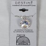 Crystallite DESTINE Austrian Swarovski Crystal Round Clear Pendant Necklace NEW Silver Photo 0