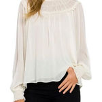 Endless Rose Ivory Ruched Yoke Blouse Top Photo 0