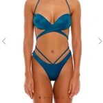 Agua Bendita NEW blue Egle Thoughts reversible bikini bottom, size L Photo 11