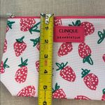 Clinique Strawberry Print Cosmetic Bag  New White and Pink Photo 10