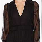 Joie  100% Silk Black Sheer Long Sleeve Blouse Top M Photo 0