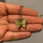 Sterling Silver Women’s vintage 925  heavy enameled butterfly pendant & necklace! Photo 2