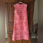 Vintage Red and White Gingham Quilted Maxi Dress Size L Photo 2