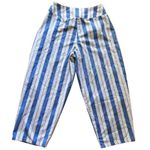 Fritzi Very High Waist Striped Blue & White Cropped Vintage Women’s Pants size 8 Photo 8