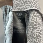 Maje  Asymmetric Black White Animal Print Faux Wrap‎ Ruffle Romela Dress Size 34 Photo 5