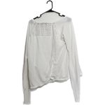 Lucky Brand Womens L Ivory Thermal Pullover Top Shirt Lace Yoke Photo 2