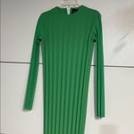 Awake A.W.A.K.E. MODE GREEN PLEATED MIDI DRESS FR 34/ US XS Photo 2